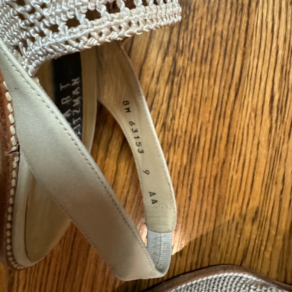 Stuart Weitzman woven sling back low heel shoes 9 AA - Picture 3 of 7